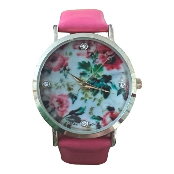 Women’s Pink & Gold Floral Watch - Picture 1 of 6